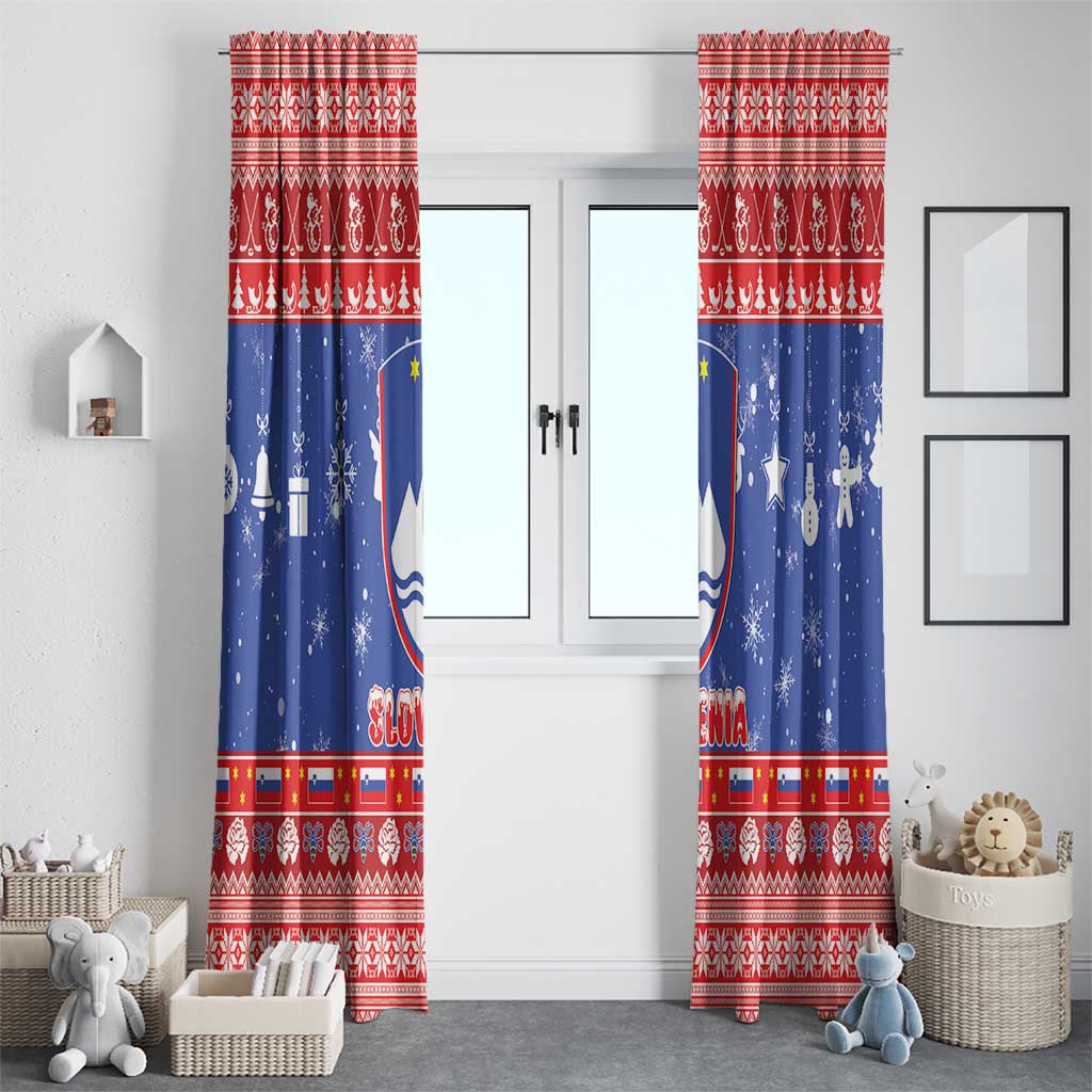 Slovenia Christmas Window Curtain Coat Of Arms Vesel Bozic - Wonder Print Shop
