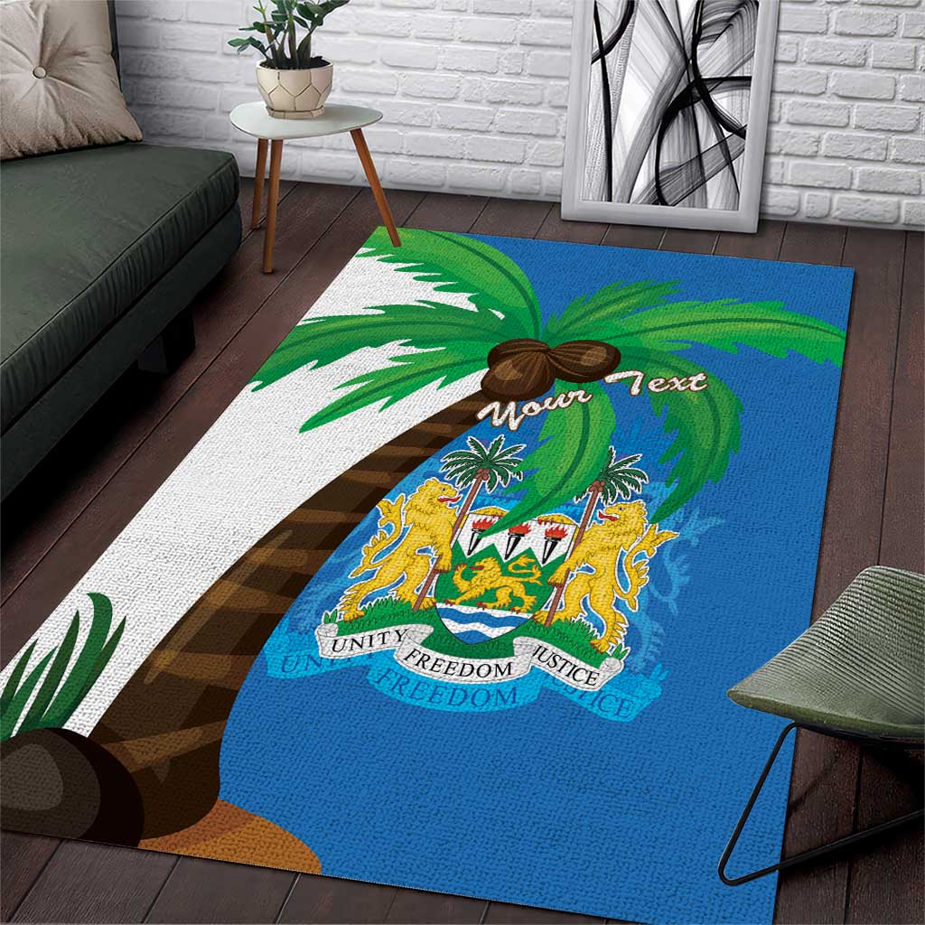 Personalised Sierra Leone Area Rug Coat Of Arms With Flag Map - Wonder Print Shop