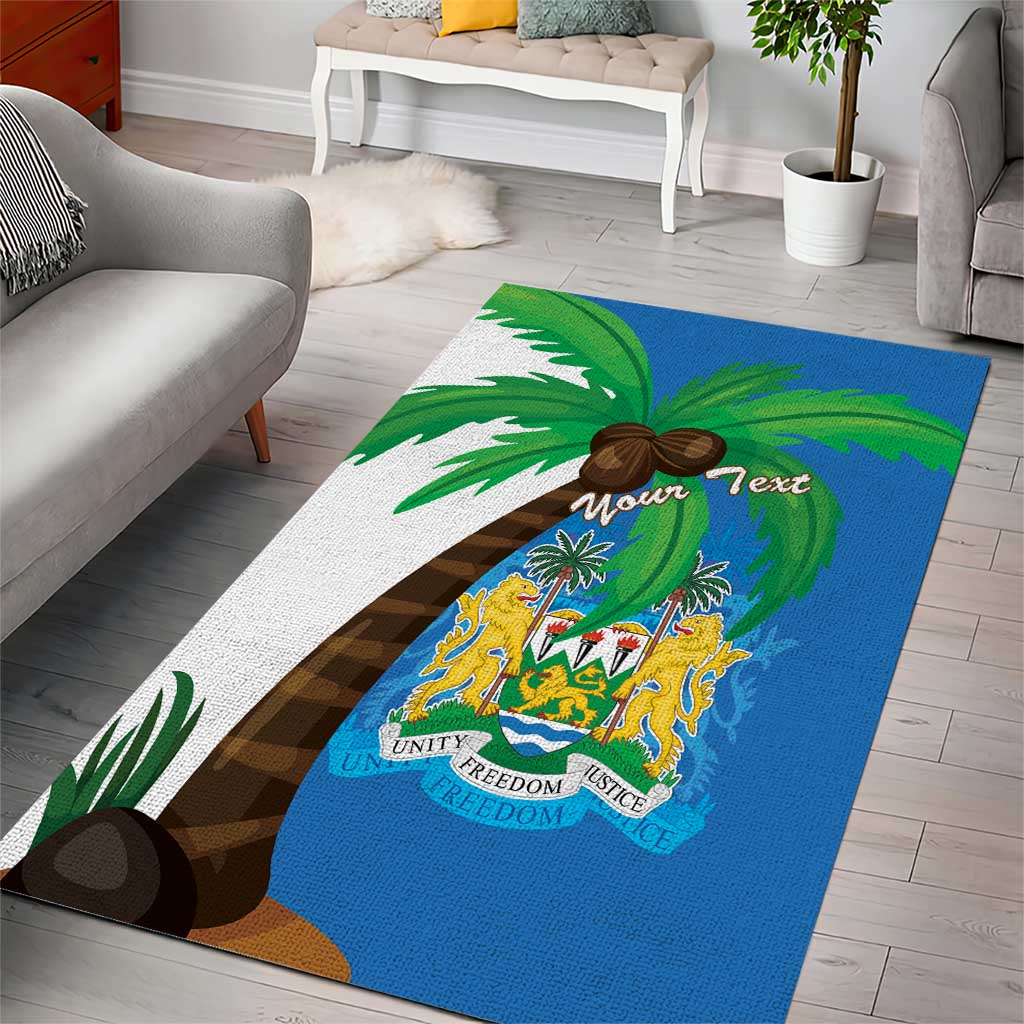 Personalised Sierra Leone Area Rug Coat Of Arms With Flag Map - Wonder Print Shop