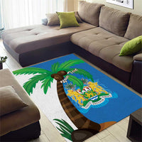 Personalised Sierra Leone Area Rug Coat Of Arms With Flag Map - Wonder Print Shop