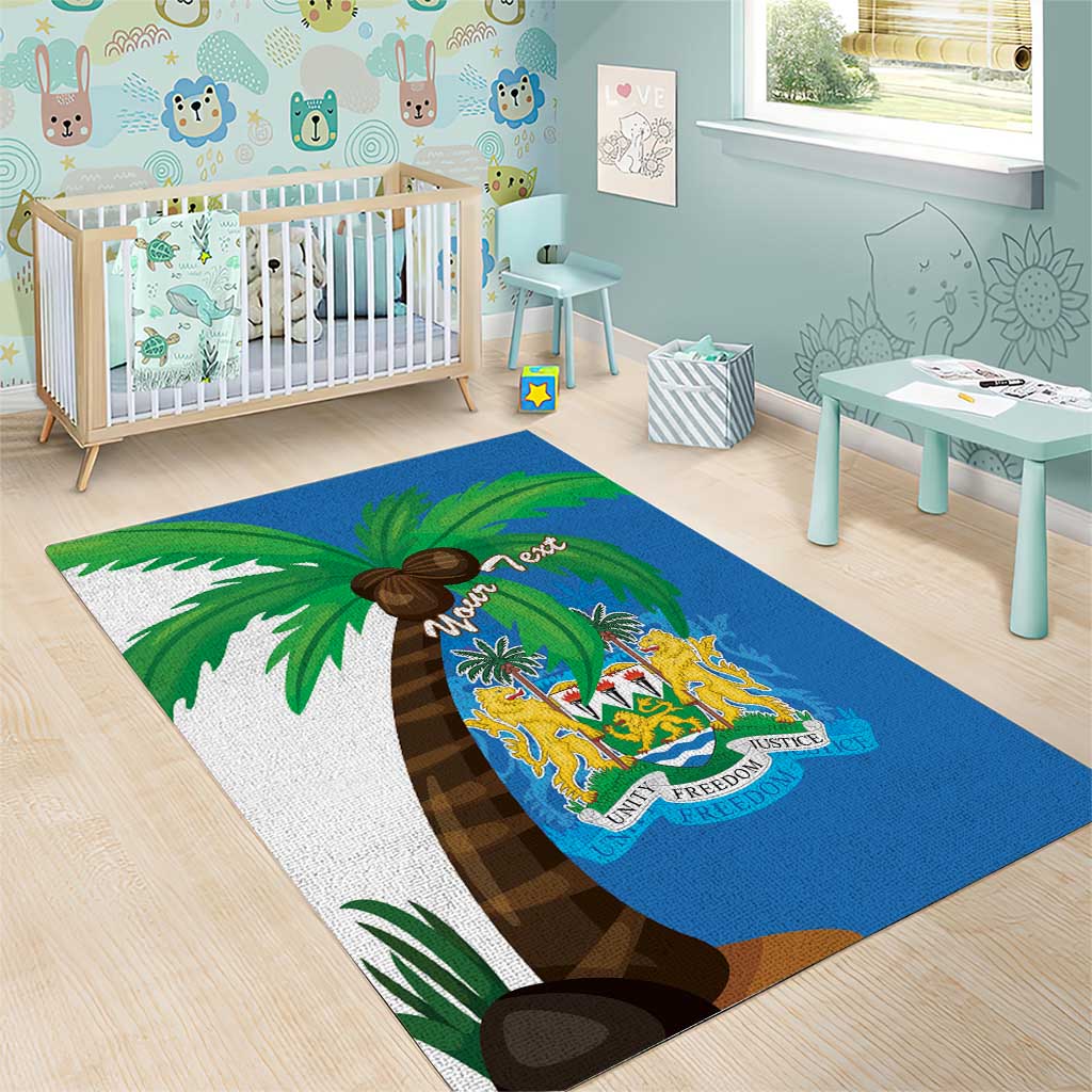 Personalised Sierra Leone Area Rug Coat Of Arms With Flag Map - Wonder Print Shop