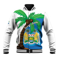 Personalised Sierra Leone Baseball Jacket Coat Of Arms With Flag Map - Wonder Print Shop