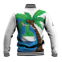 Personalised Sierra Leone Baseball Jacket Coat Of Arms With Flag Map - Wonder Print Shop