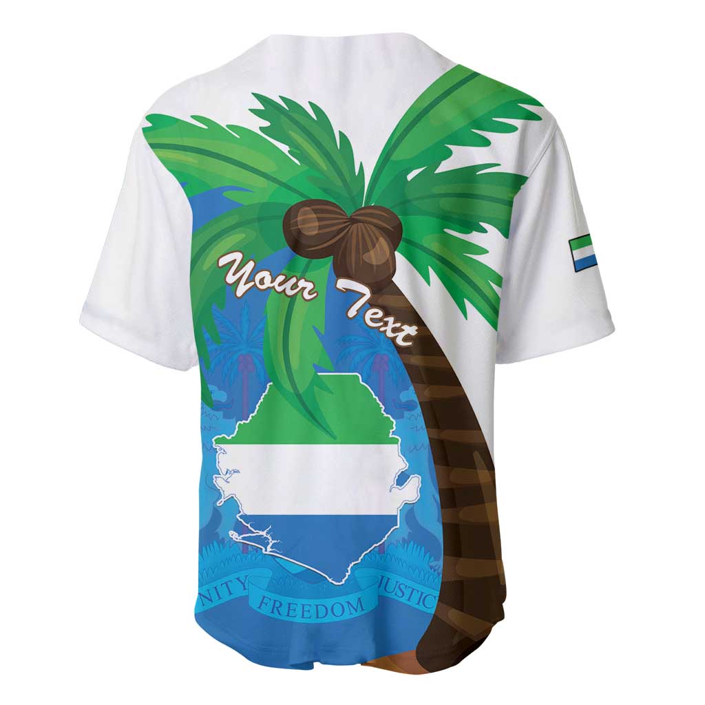 Personalised Sierra Leone Baseball Jersey Coat Of Arms With Flag Map - Wonder Print Shop