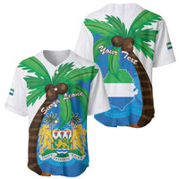 Personalised Sierra Leone Baseball Jersey Coat Of Arms With Flag Map - Wonder Print Shop