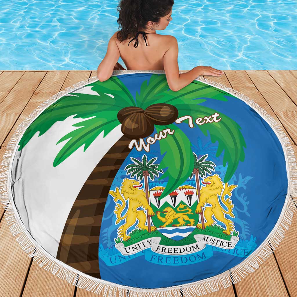 Personalised Sierra Leone Beach Blanket Coat Of Arms With Flag Map - Wonder Print Shop