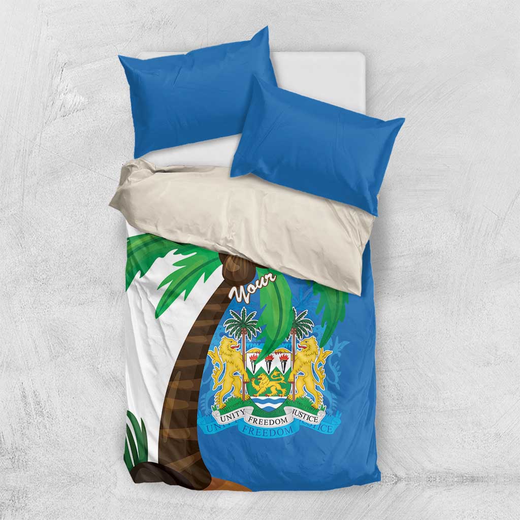 Personalised Sierra Leone Bedding Set Coat Of Arms With Flag Map - Wonder Print Shop
