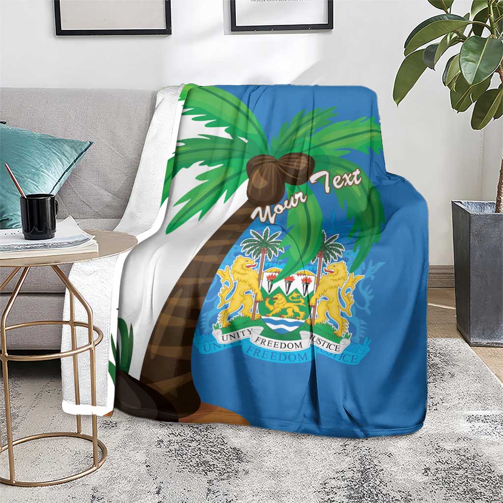 Personalised Sierra Leone Blanket Coat Of Arms With Flag Map