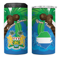 Personalised Sierra Leone 4 in 1 Can Cooler Tumbler Coat Of Arms With Flag Map - Wonder Print Shop