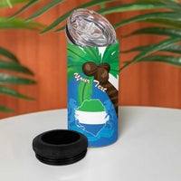 Personalised Sierra Leone 4 in 1 Can Cooler Tumbler Coat Of Arms With Flag Map - Wonder Print Shop