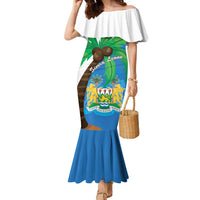 Personalised Sierra Leone Family Matching Mermaid Dress and Hawaiian Shirt Coat Of Arms With Flag Map - Wonder Print Shop