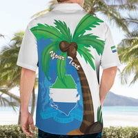 Personalised Sierra Leone Hawaiian Shirt Coat Of Arms With Flag Map - Wonder Print Shop
