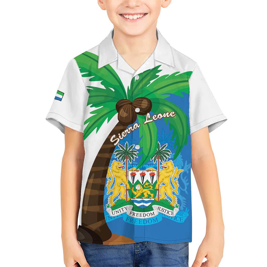 Personalised Sierra Leone Hawaiian Shirt Coat Of Arms With Flag Map - Wonder Print Shop