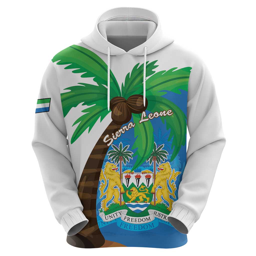 Personalised Sierra Leone Hoodie Coat Of Arms With Flag Map - Wonder Print Shop