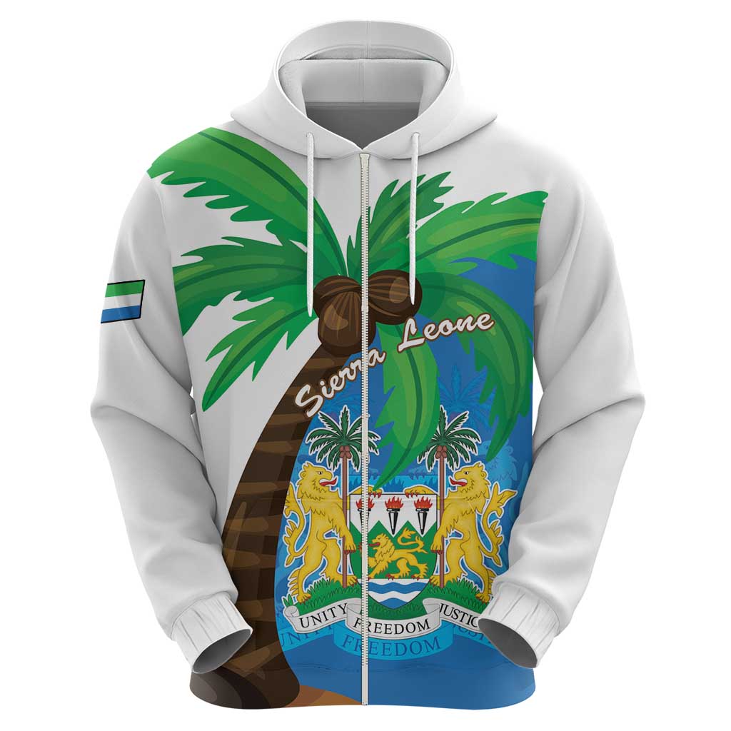 Personalised Sierra Leone Hoodie Coat Of Arms With Flag Map - Wonder Print Shop