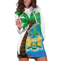 Personalised Sierra Leone Hoodie Dress Coat Of Arms With Flag Map - Wonder Print Shop