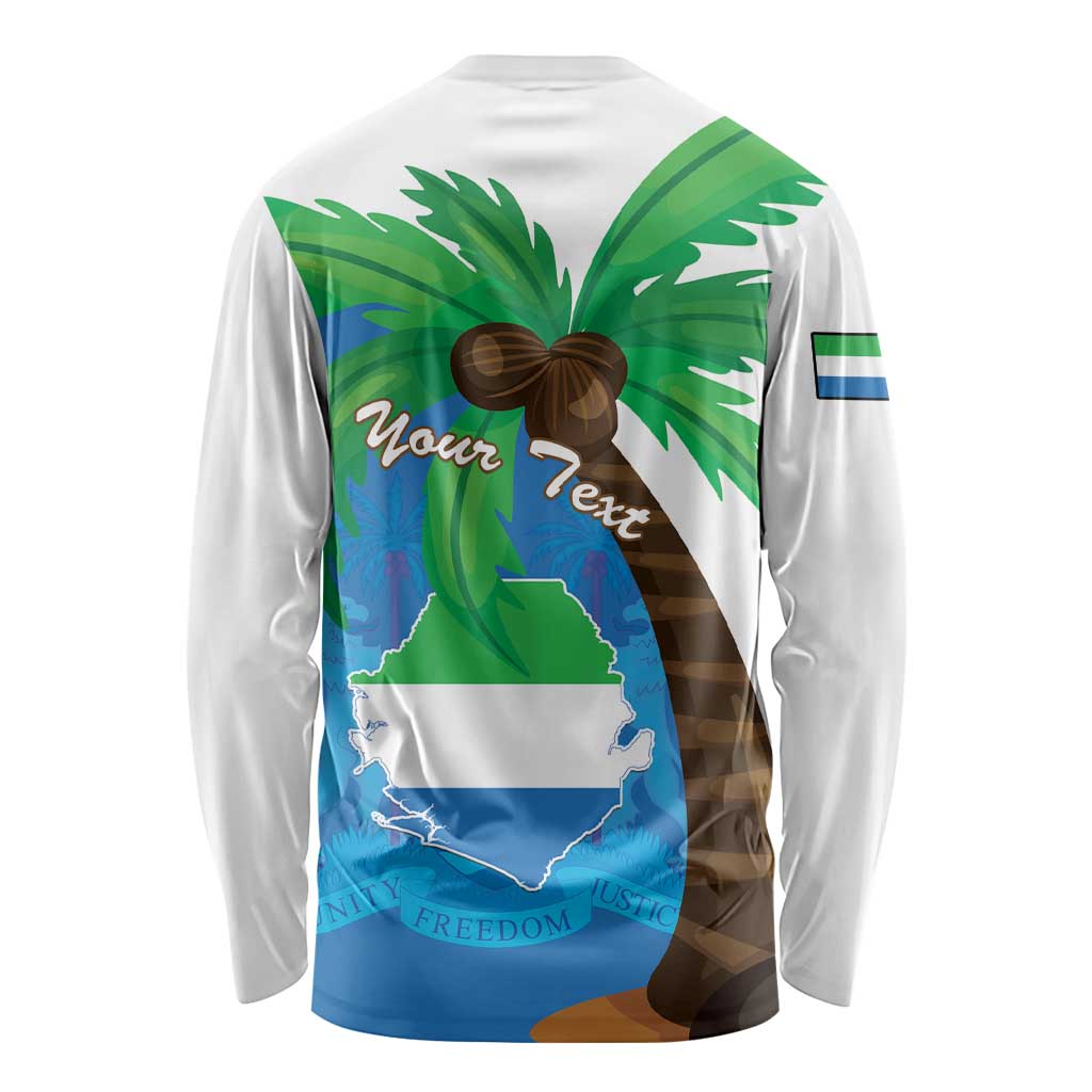 Personalised Sierra Leone Long Sleeve Shirt Coat Of Arms With Flag Map - Wonder Print Shop