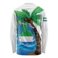 Personalised Sierra Leone Long Sleeve Shirt Coat Of Arms With Flag Map - Wonder Print Shop