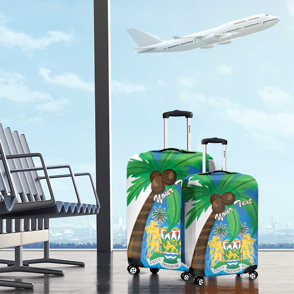 Personalised Sierra Leone Luggage Cover Coat Of Arms With Flag Map - Wonder Print Shop