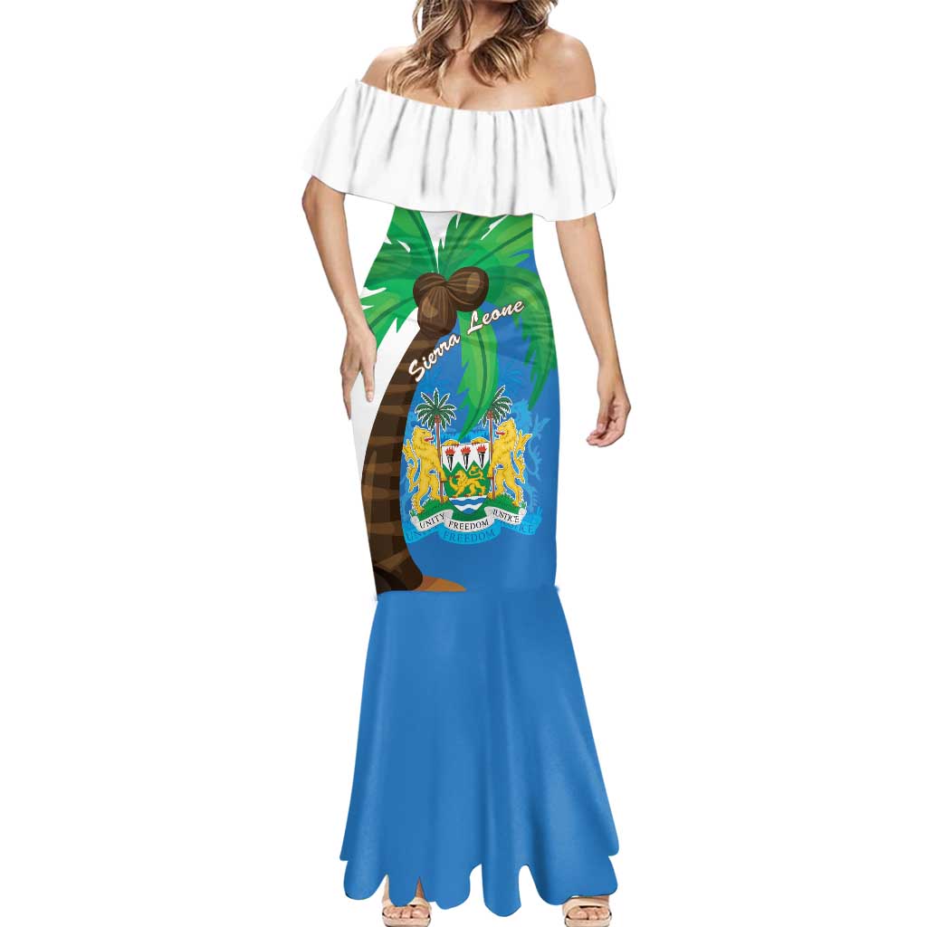 Personalised Sierra Leone Mermaid Dress Coat Of Arms With Flag Map - Wonder Print Shop