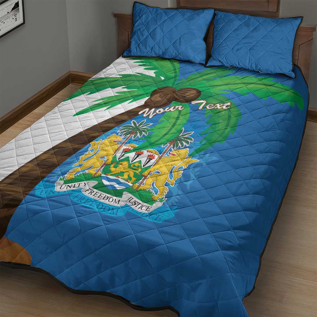 Personalised Sierra Leone Quilt Bed Set Coat Of Arms With Flag Map - Wonder Print Shop