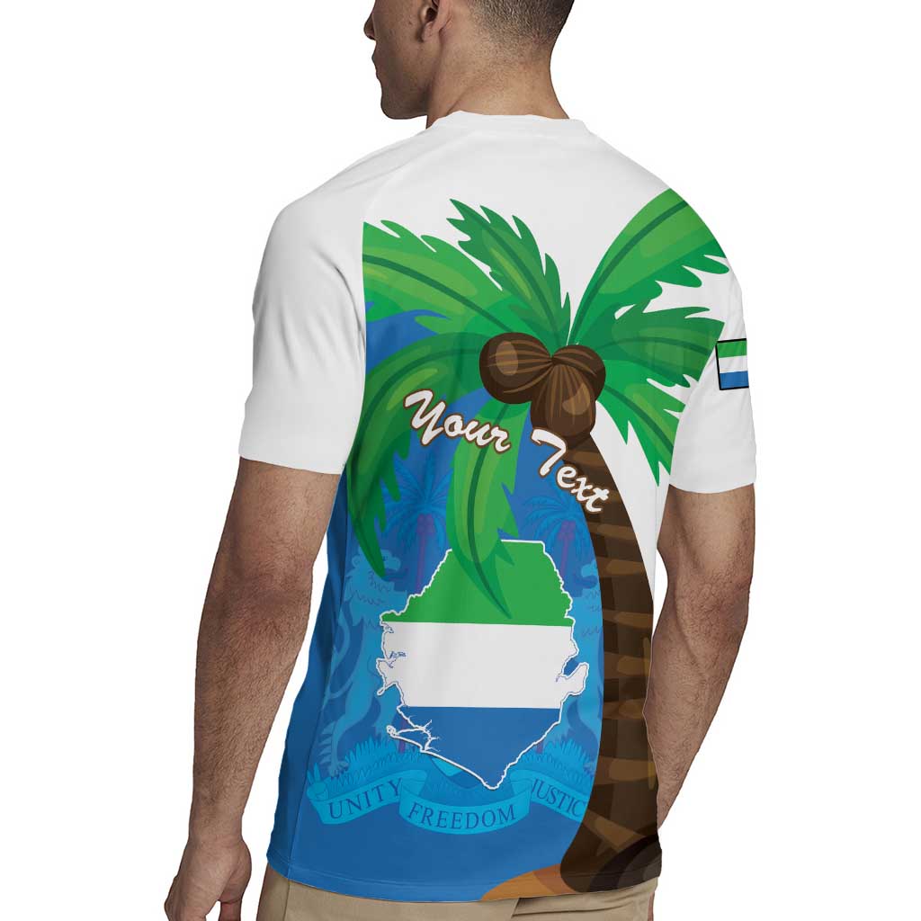 Personalised Sierra Leone Rugby Jersey Coat Of Arms With Flag Map - Wonder Print Shop