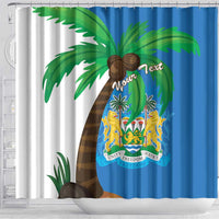 Personalised Sierra Leone Shower Curtain Coat Of Arms With Flag Map