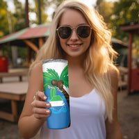 Personalised Sierra Leone Skinny Tumbler Coat Of Arms With Flag Map - Wonder Print Shop