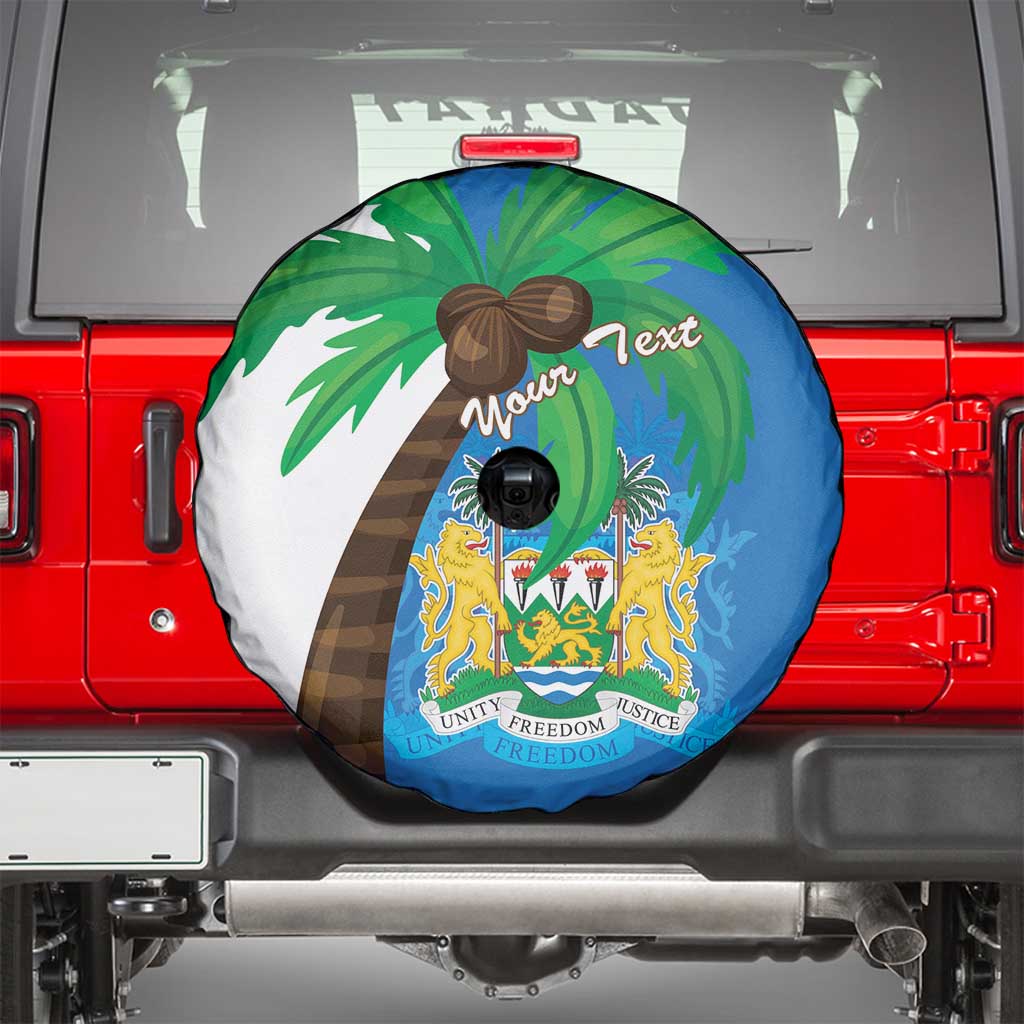 Personalised Sierra Leone Spare Tire Cover Coat Of Arms With Flag Map - Wonder Print Shop