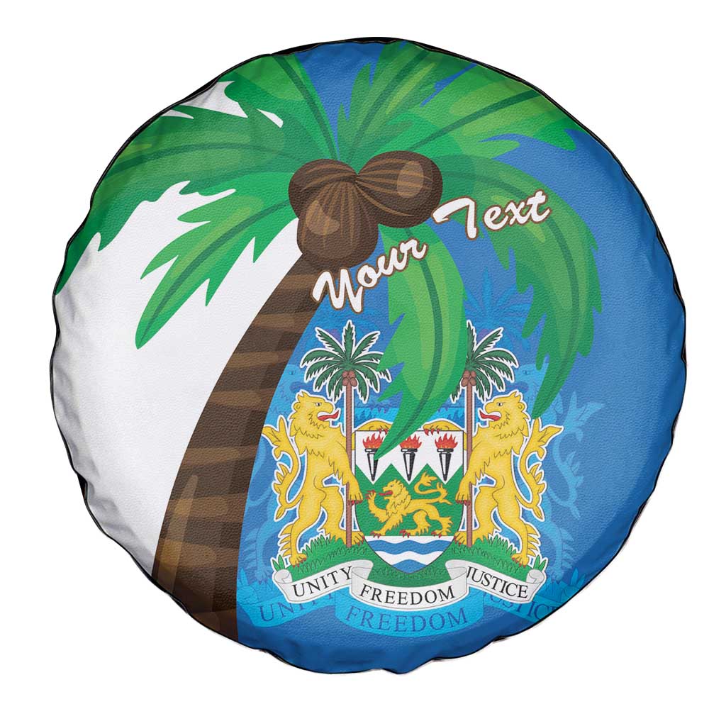 Personalised Sierra Leone Spare Tire Cover Coat Of Arms With Flag Map - Wonder Print Shop