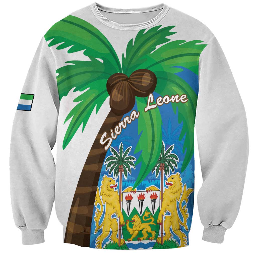 Personalised Sierra Leone Sweatshirt Coat Of Arms With Flag Map - Wonder Print Shop