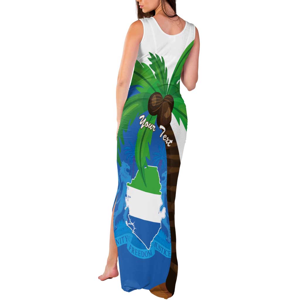 Personalised Sierra Leone Tank Maxi Dress Coat Of Arms With Flag Map - Wonder Print Shop