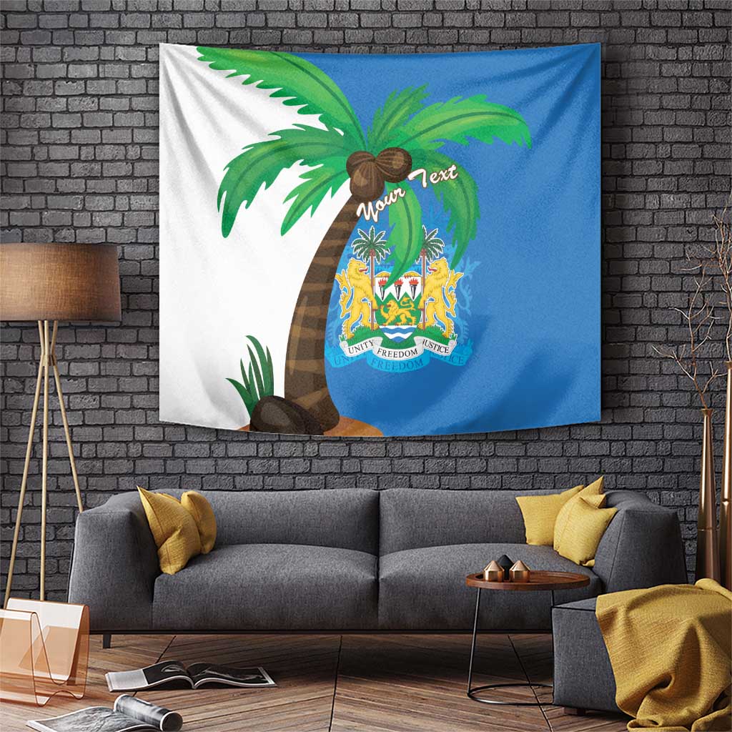 Personalised Sierra Leone Tapestry Coat Of Arms With Flag Map - Wonder Print Shop