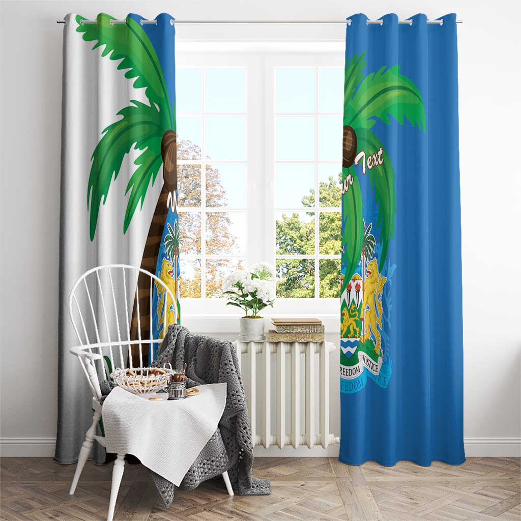 Personalised Sierra Leone Window Curtain Coat Of Arms With Flag Map - Wonder Print Shop