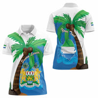 Personalised Sierra Leone Women Polo Shirt Coat Of Arms With Flag Map - Wonder Print Shop
