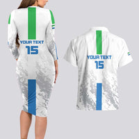 Custom Sierra Leone Football Couples Matching Long Sleeve Bodycon Dress and Hawaiian Shirt Go Leone Stars - Wonder Print Shop