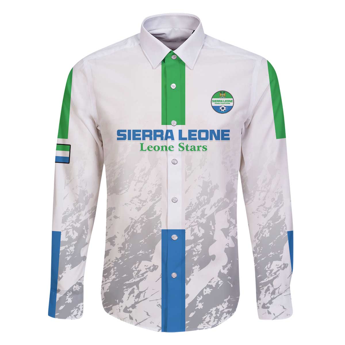 Custom Sierra Leone Football Family Matching Off The Shoulder Long Sleeve Dress and Hawaiian Shirt Go Leone Stars - Wonder Print Shop
