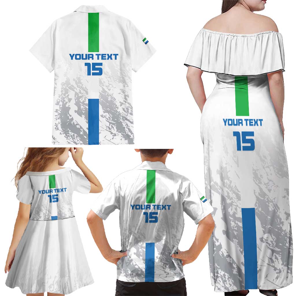 Custom Sierra Leone Football Family Matching Off Shoulder Maxi Dress and Hawaiian Shirt Go Leone Stars - Wonder Print Shop