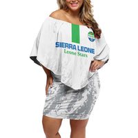 Custom Sierra Leone Football Family Matching Off Shoulder Short Dress and Hawaiian Shirt Go Leone Stars - Wonder Print Shop