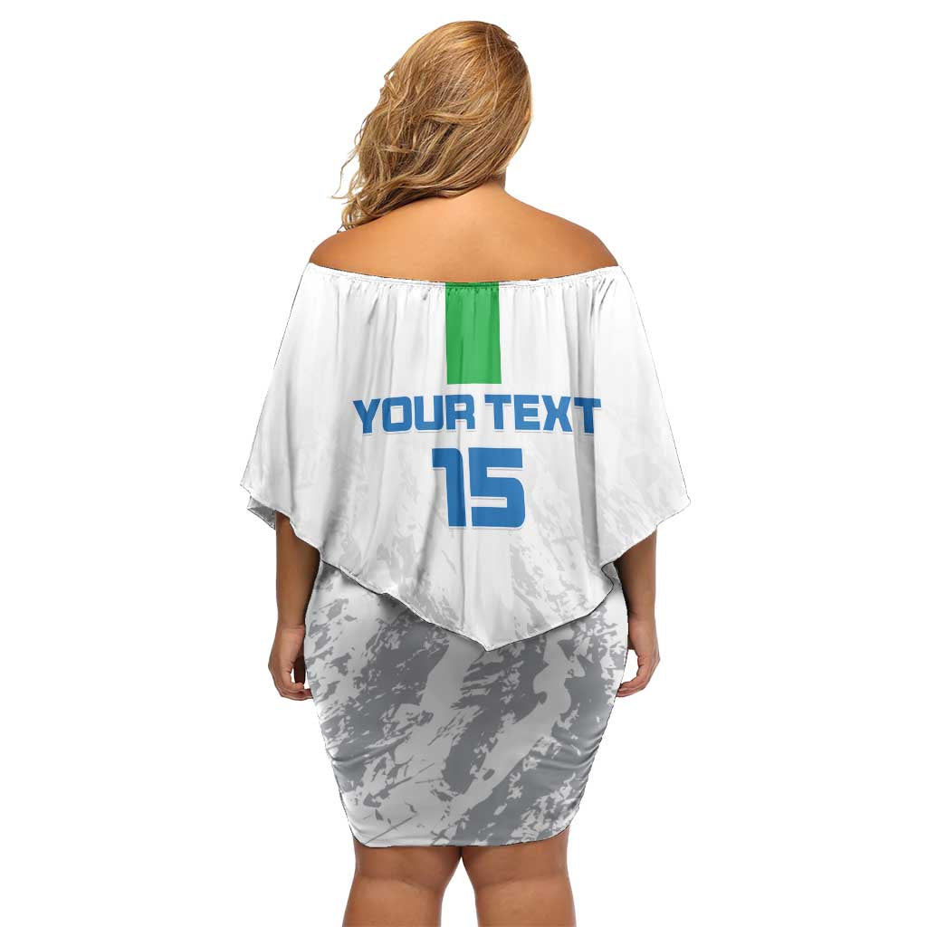 Custom Sierra Leone Football Family Matching Off Shoulder Short Dress and Hawaiian Shirt Go Leone Stars - Wonder Print Shop