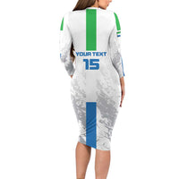 Custom Sierra Leone Football Long Sleeve Bodycon Dress Go Leone Stars - Wonder Print Shop