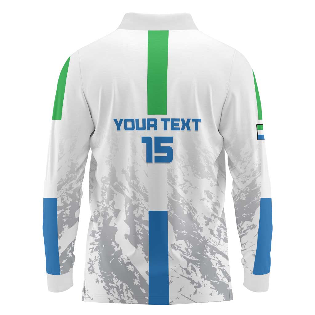 Custom Sierra Leone Football Long Sleeve Polo Shirt Go Leone Stars - Wonder Print Shop