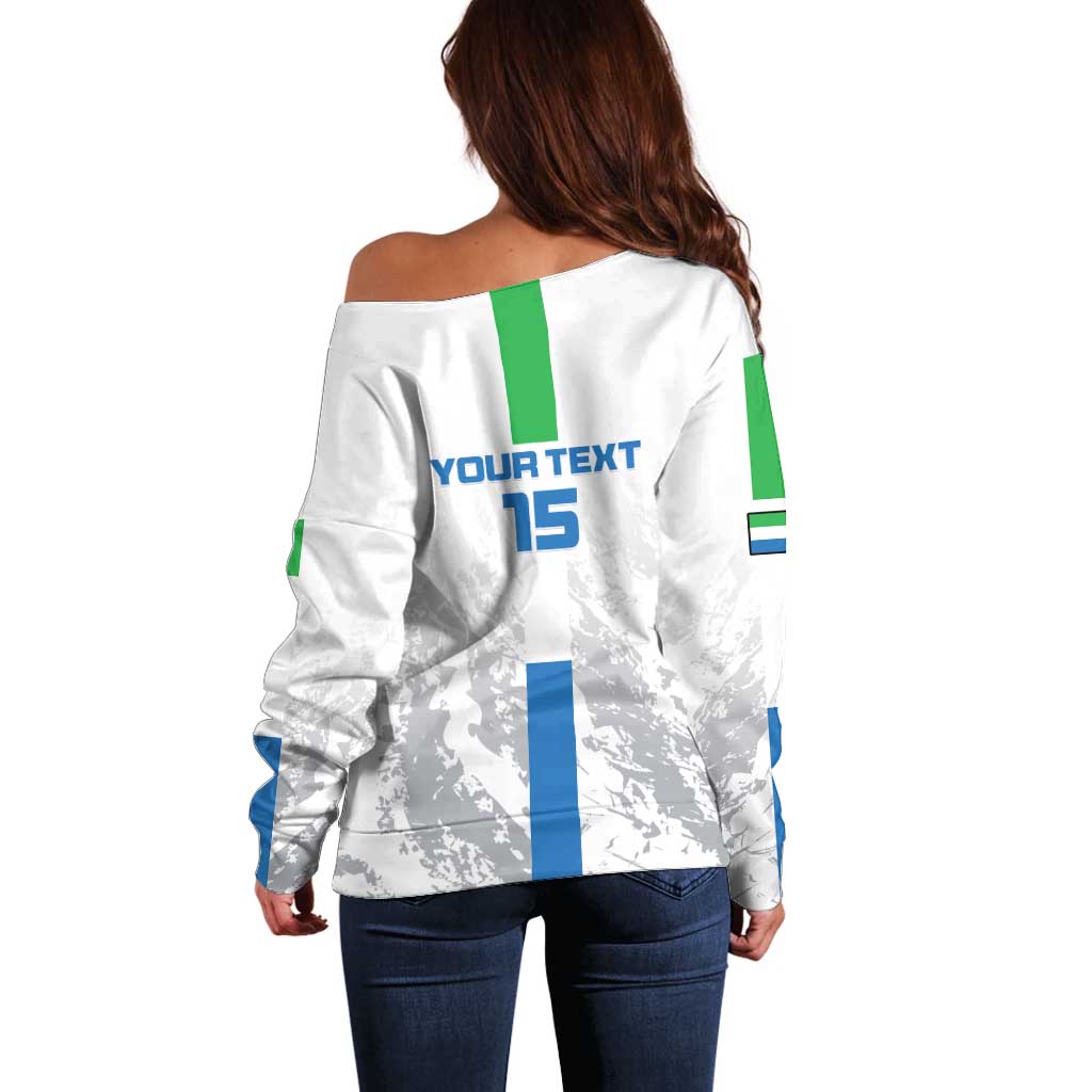 Custom Sierra Leone Football Off Shoulder Sweater Go Leone Stars - Wonder Print Shop