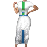 Custom Sierra Leone Football Short Sleeve Bodycon Dress Go Leone Stars - Wonder Print Shop