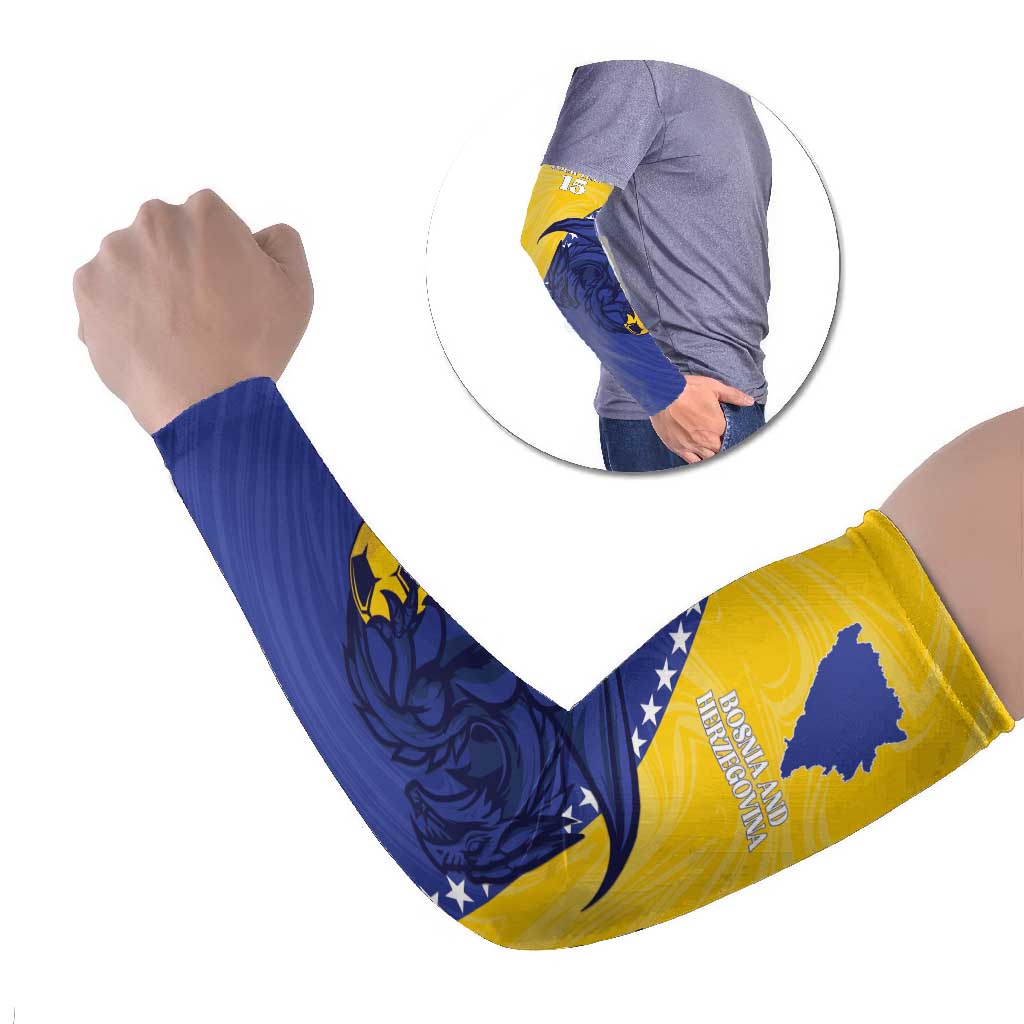 Custom Bosnia and Herzegovina Football 2026 Arm Sleeves The Dragons Of Europe - Wonder Print Shop