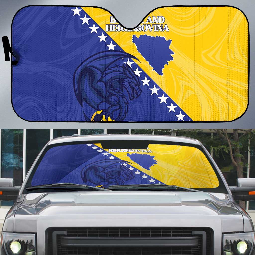 Bosnia and Herzegovina Football 2026 Auto Sun Shade The Dragons Of Europe - Wonder Print Shop