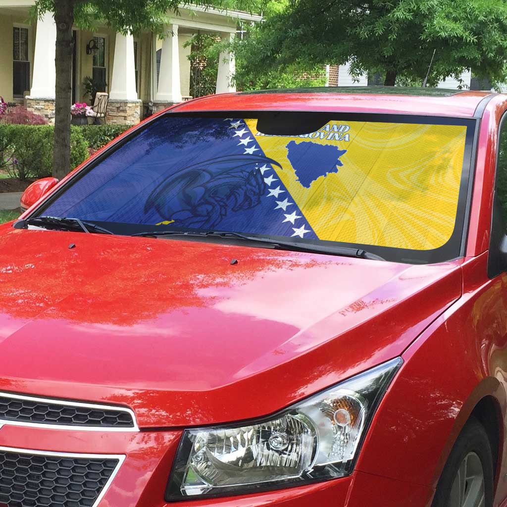 Bosnia and Herzegovina Football 2026 Auto Sun Shade The Dragons Of Europe - Wonder Print Shop