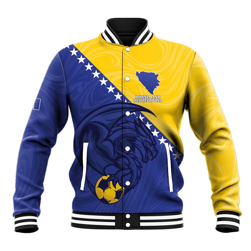 Custom Bosnia and Herzegovina Football 2026 Baseball Jacket The Dragons Of Europe - Wonder Print Shop