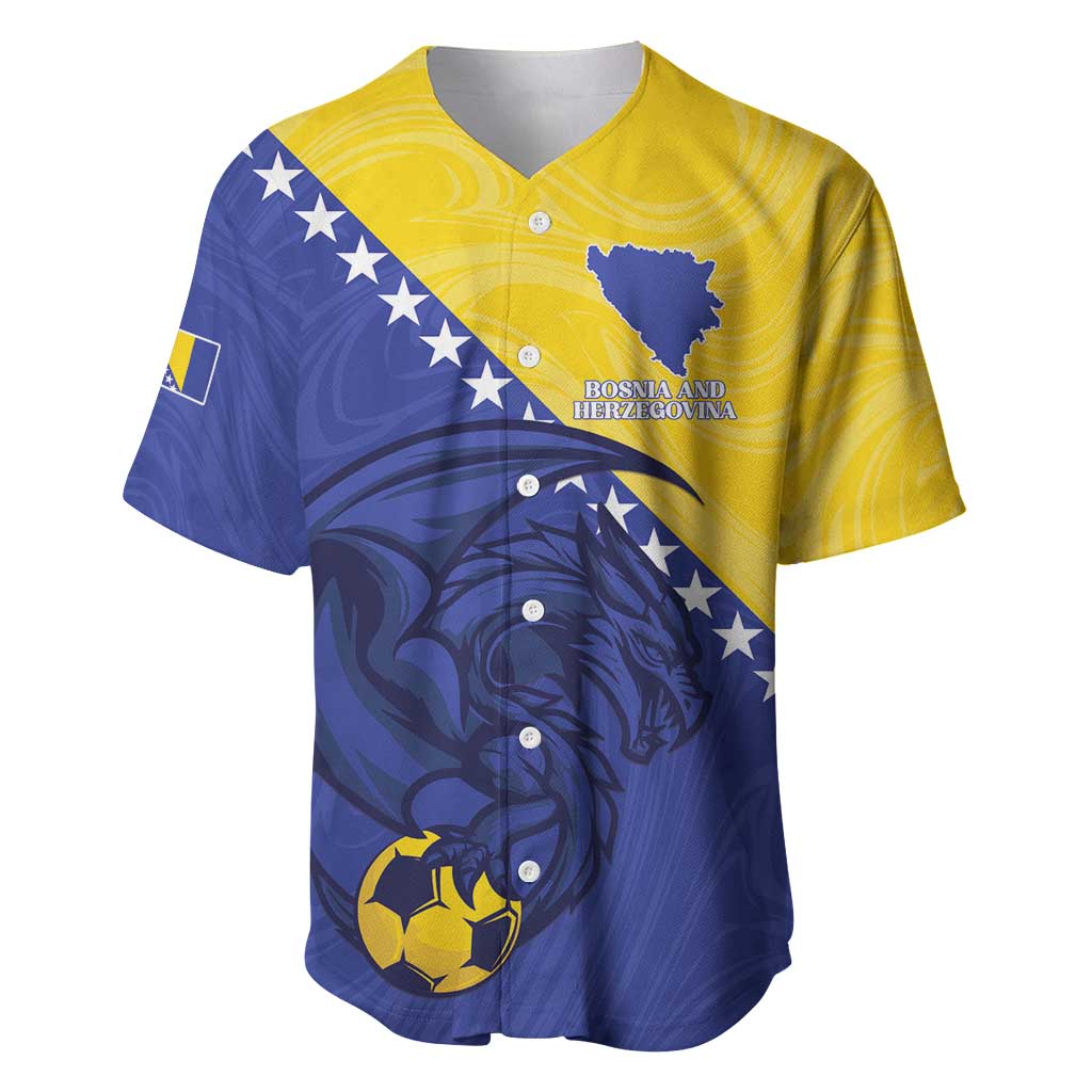 Custom Bosnia and Herzegovina Football 2026 Baseball Jersey The Dragons Of Europe - Wonder Print Shop