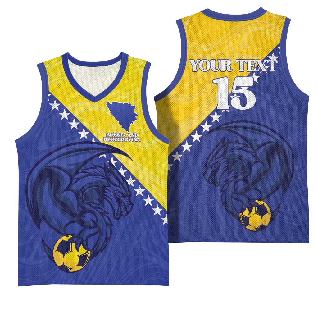 Custom Bosnia and Herzegovina Football 2026 Basketball Jersey The Dragons Of Europe - Wonder Print Shop